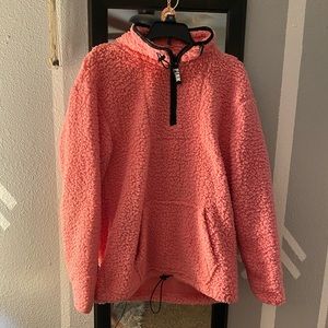 Pink Sherpa 1/4 zip pull over